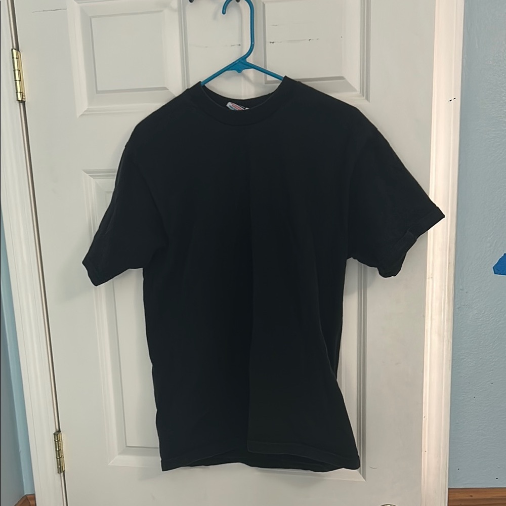 Black Short Sleeve Tee Casual Cotton